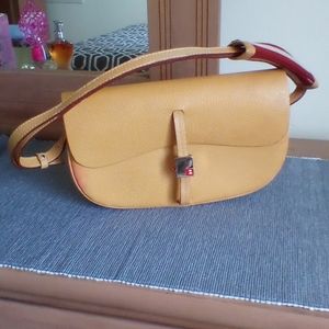 BALLY TAN LEATHER SHOULDER BAG